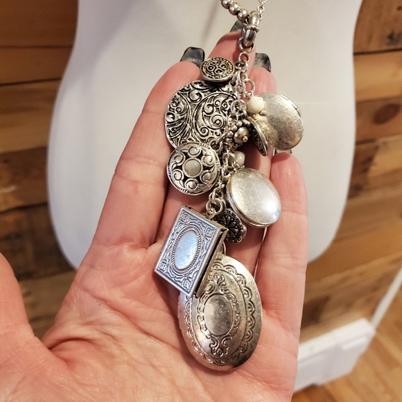 Premier Designs Jewelry - Premier Designs multi-locket necklace on extra long chain silvertone